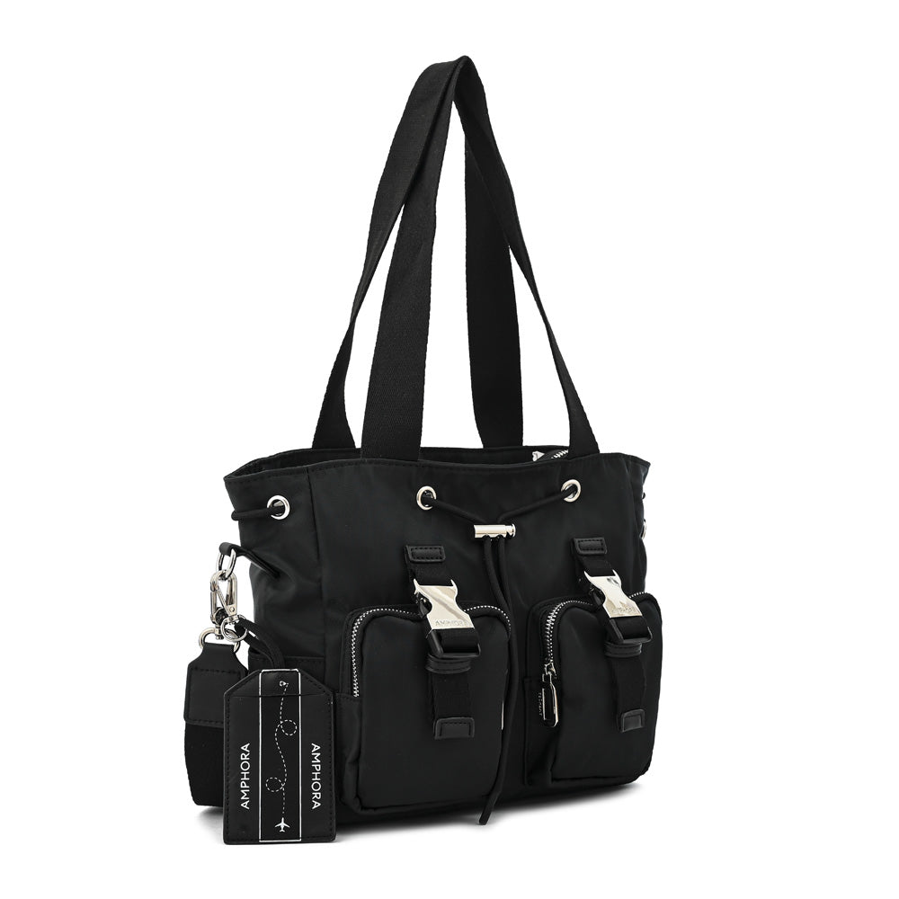 Cartera tote bindi mediana negro