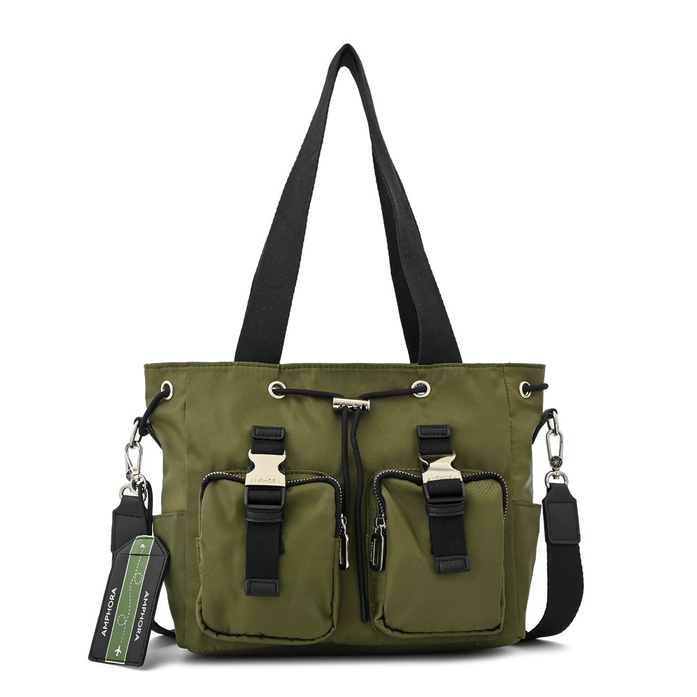 Cartera tote bindi mediana verde oliva