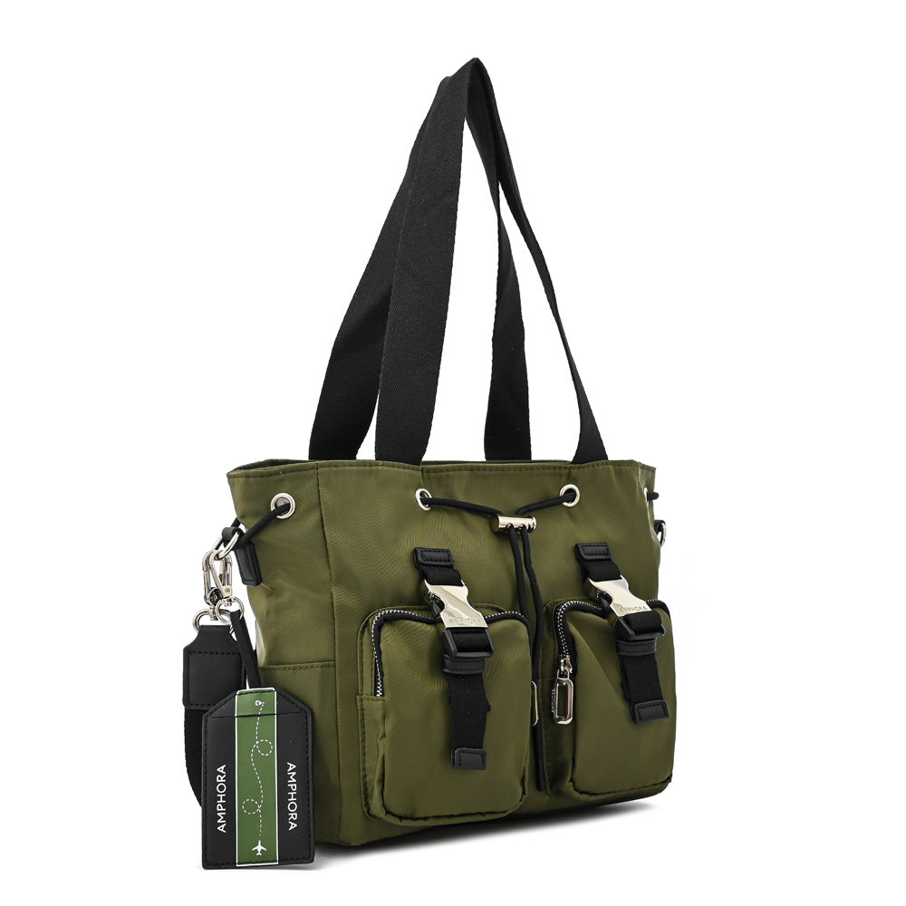 Cartera tote bindi mediana verde oliva
