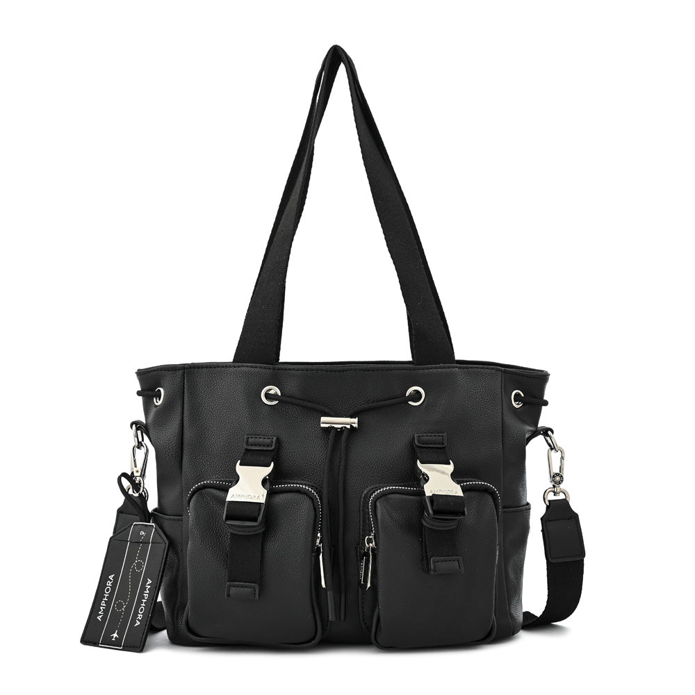 Cartera tote bindi mediana negro especial