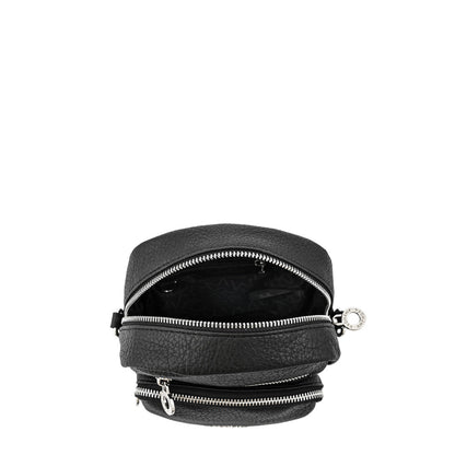 Cartera bandolera pequeña maia negro texturizado