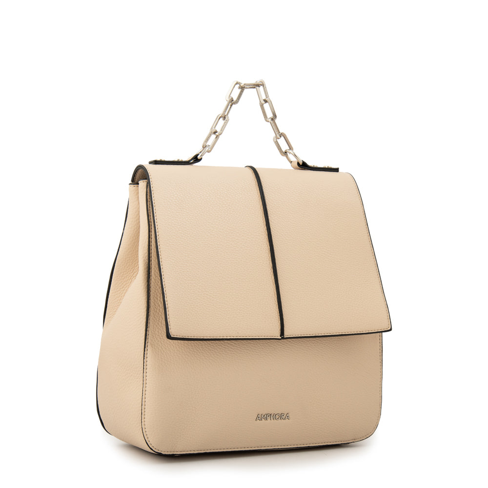 Mochila con tapa carol mediana blanco crudo