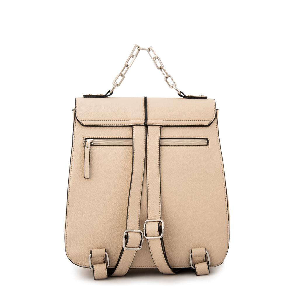 Mochila con tapa carol mediana blanco crudo