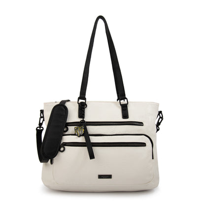 Cartera tote porta notebook voyage grande blanco