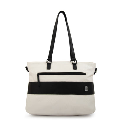 Cartera tote porta notebook voyage grande blanco