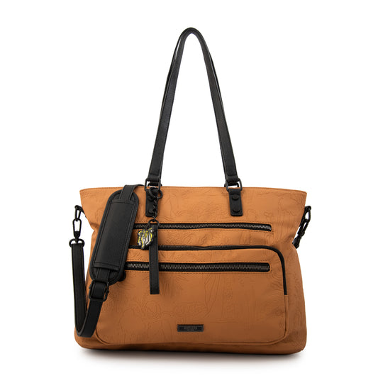 Cartera tote porta notebook voyage grande camel