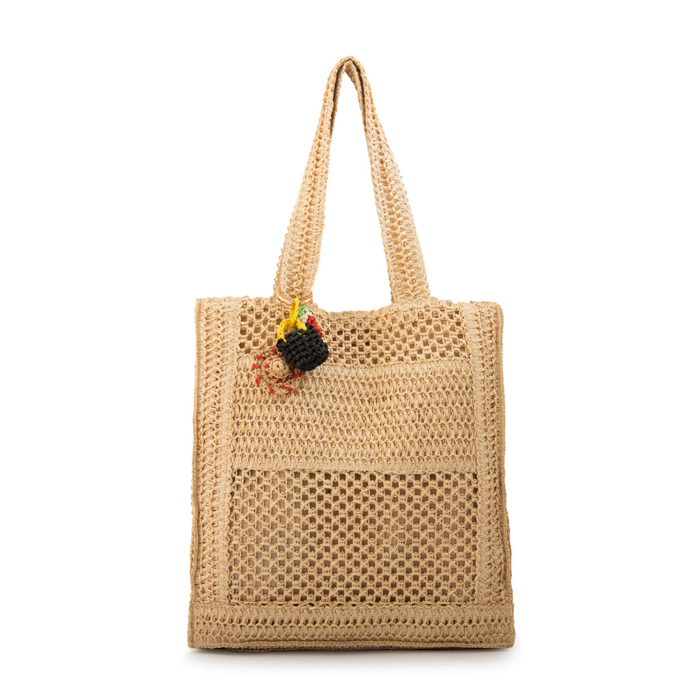 Bolso perla grande beige