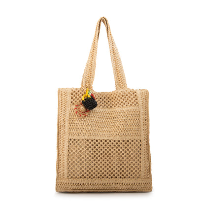 Bolso perla grande beige