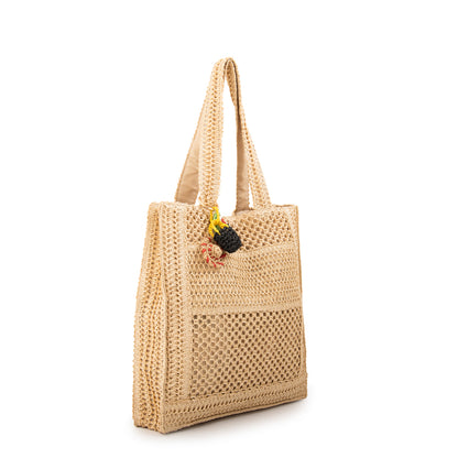 Bolso perla grande beige