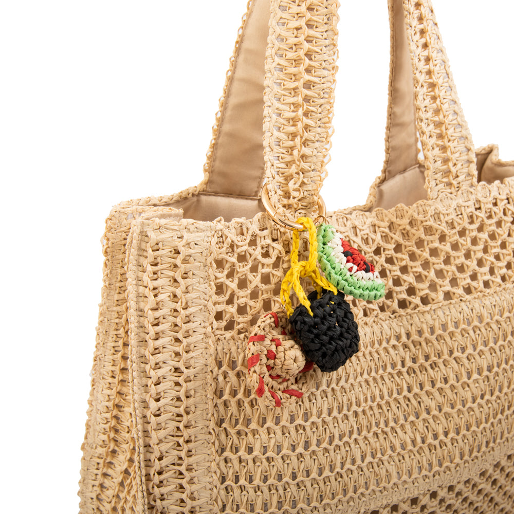 Bolso perla grande beige