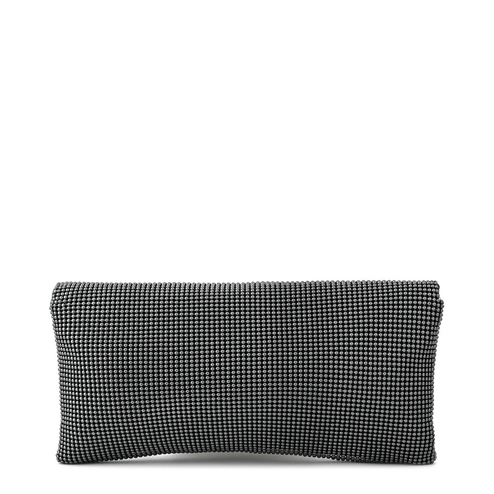 Cartera fiesta con tapa smith pequeña plateado oscuro