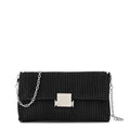 Cartera fiesta con tapa davies pequeña plateado