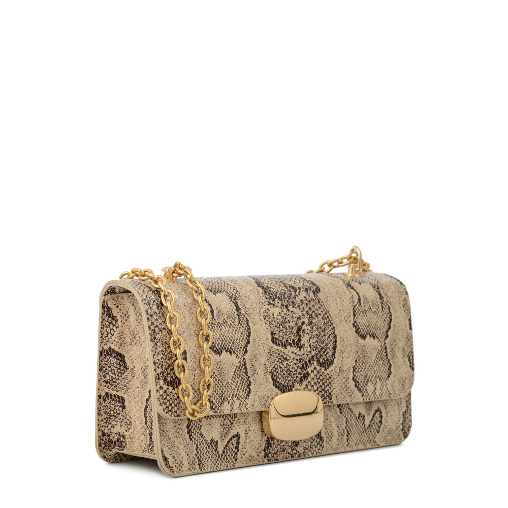 Cartera fiesta beliza pequeña beige oscuro
