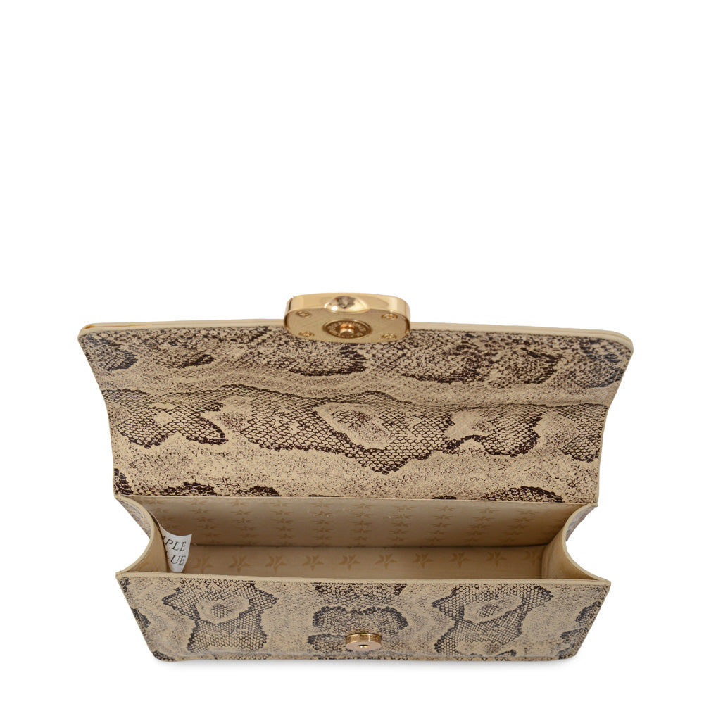 Cartera fiesta beliza pequeña beige oscuro