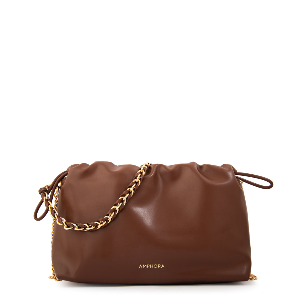 Cartera bandolera isabella pequeña café oscuro