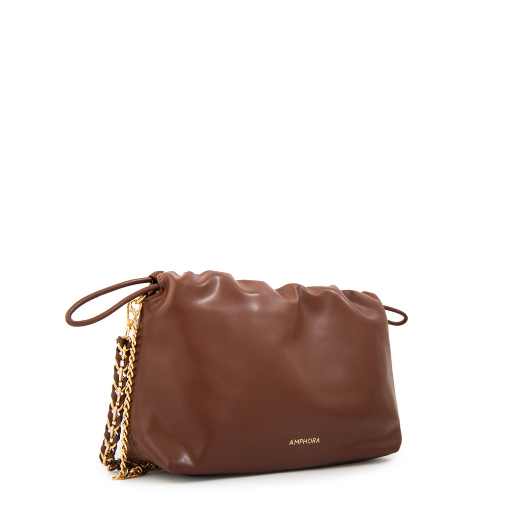 Cartera bandolera isabella pequeña café oscuro
