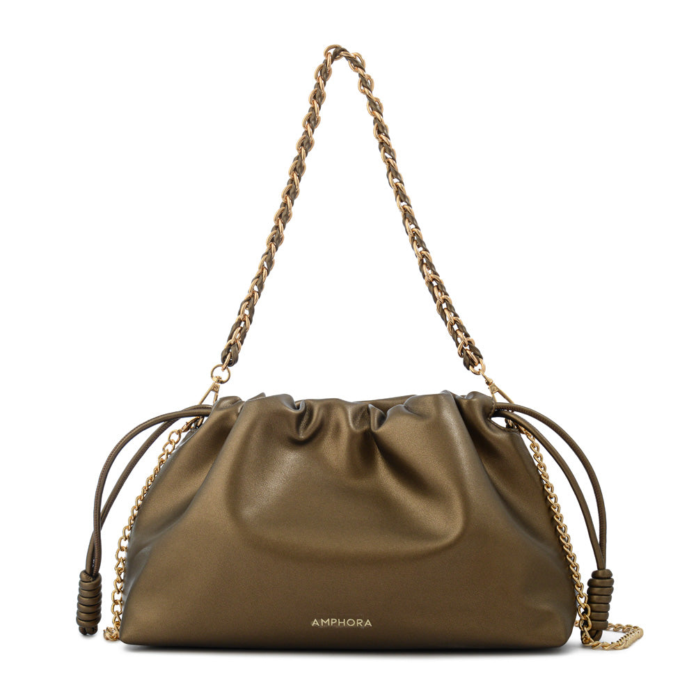 Cartera bandolera isabella pequeña dorado oscuro
