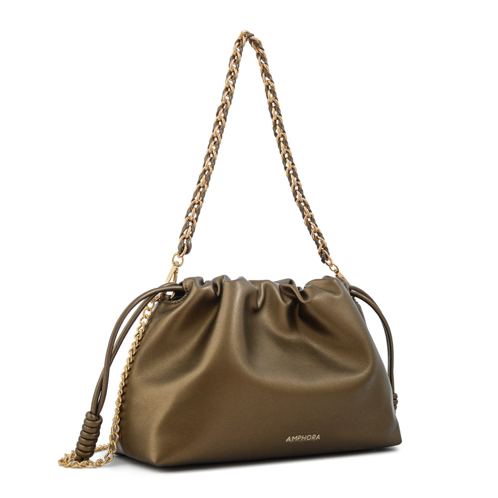 Cartera bandolera isabella pequeña dorado oscuro