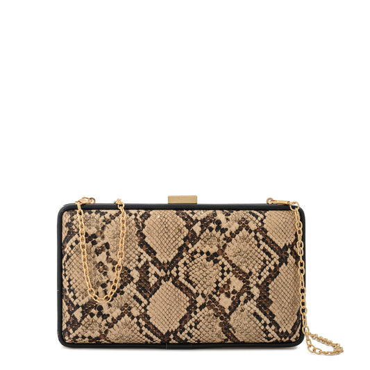 Cartera fiesta deity pequeña beige oscuro