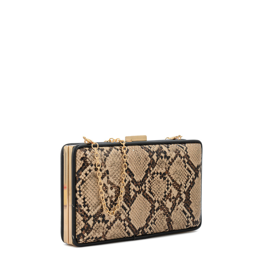 Cartera fiesta deity pequeña beige oscuro