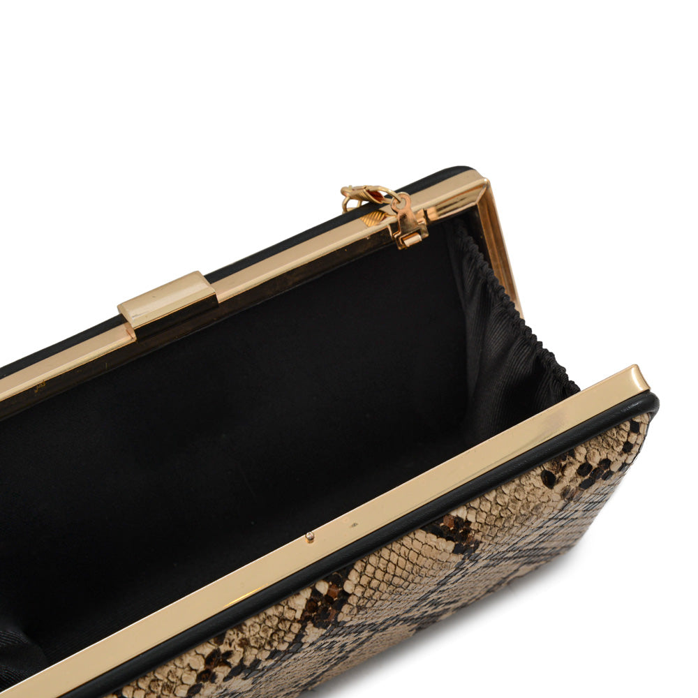 Cartera fiesta deity pequeña beige oscuro