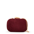 Cartera cofre fiesta bella pequeña rojo oscuro