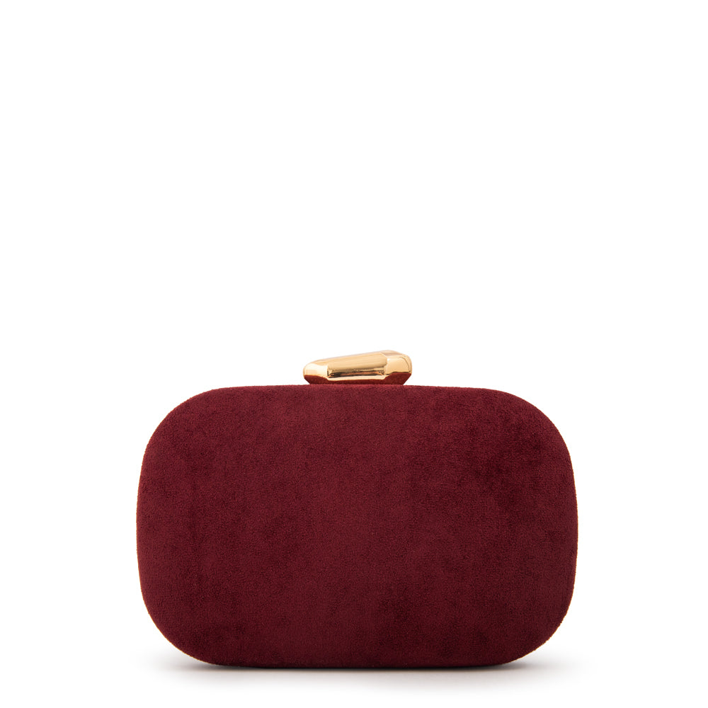 Cartera cofre fiesta bella pequeña rojo oscuro