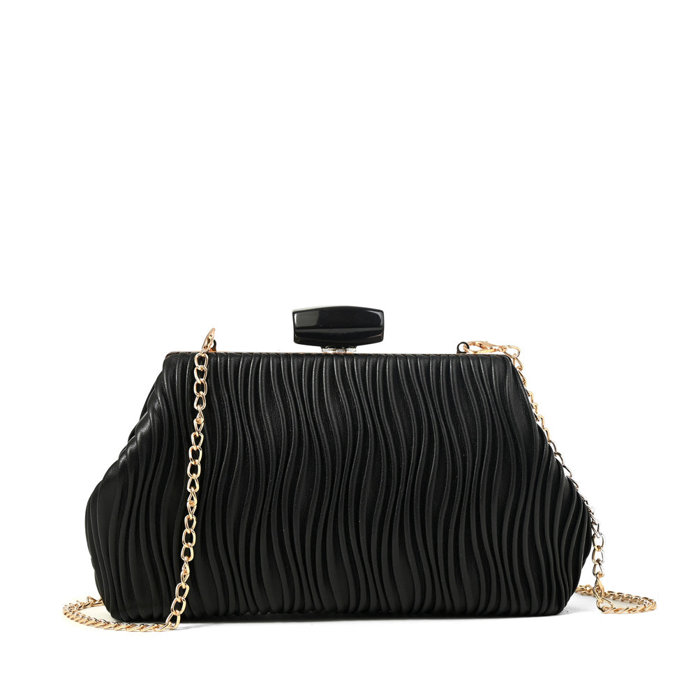 Cartera fiesta perla pequeña negro