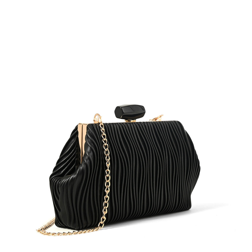 Cartera fiesta perla pequeña negro