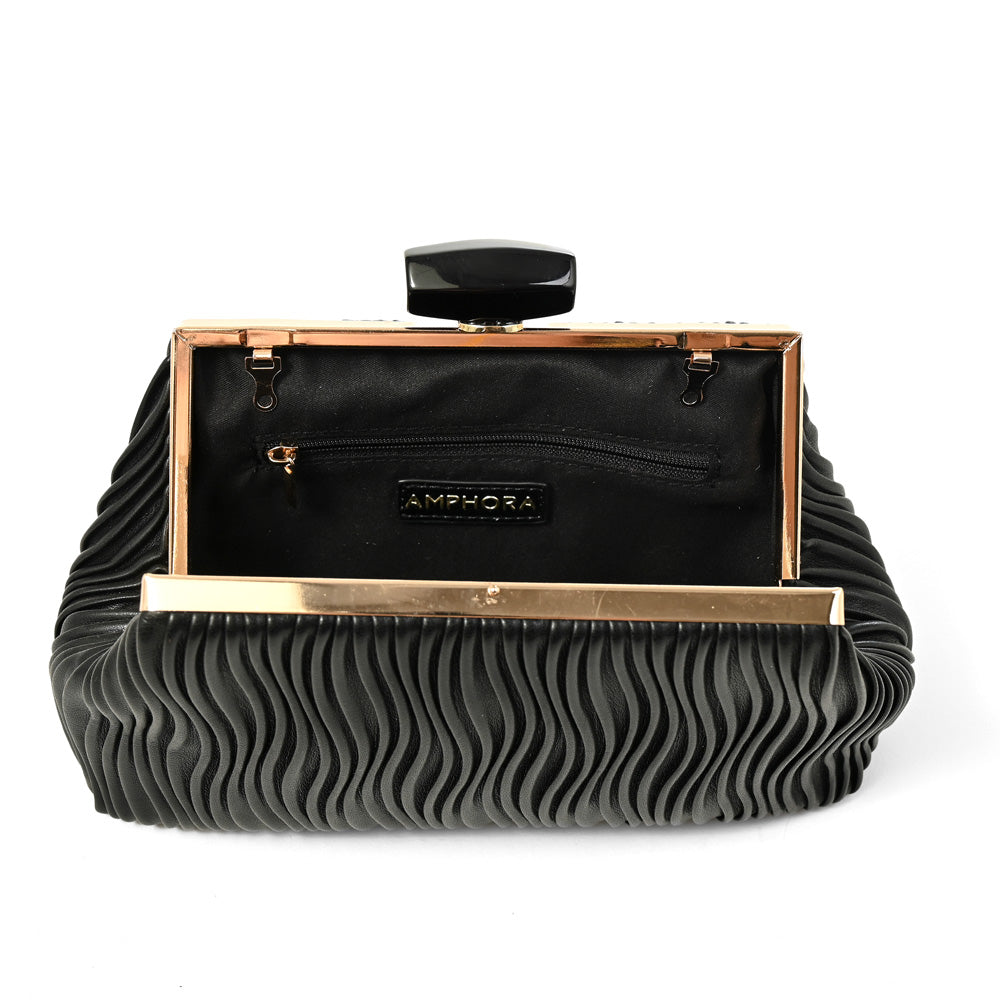 Cartera fiesta perla pequeña negro