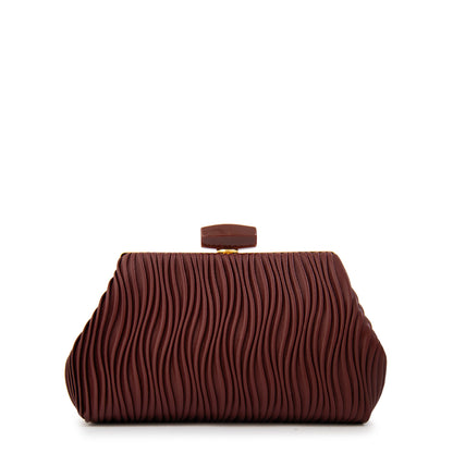 Cartera fiesta perla pequeña rojo oscuro