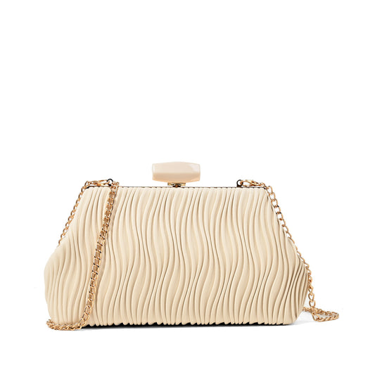 Cartera fiesta perla pequeña blanco crudo