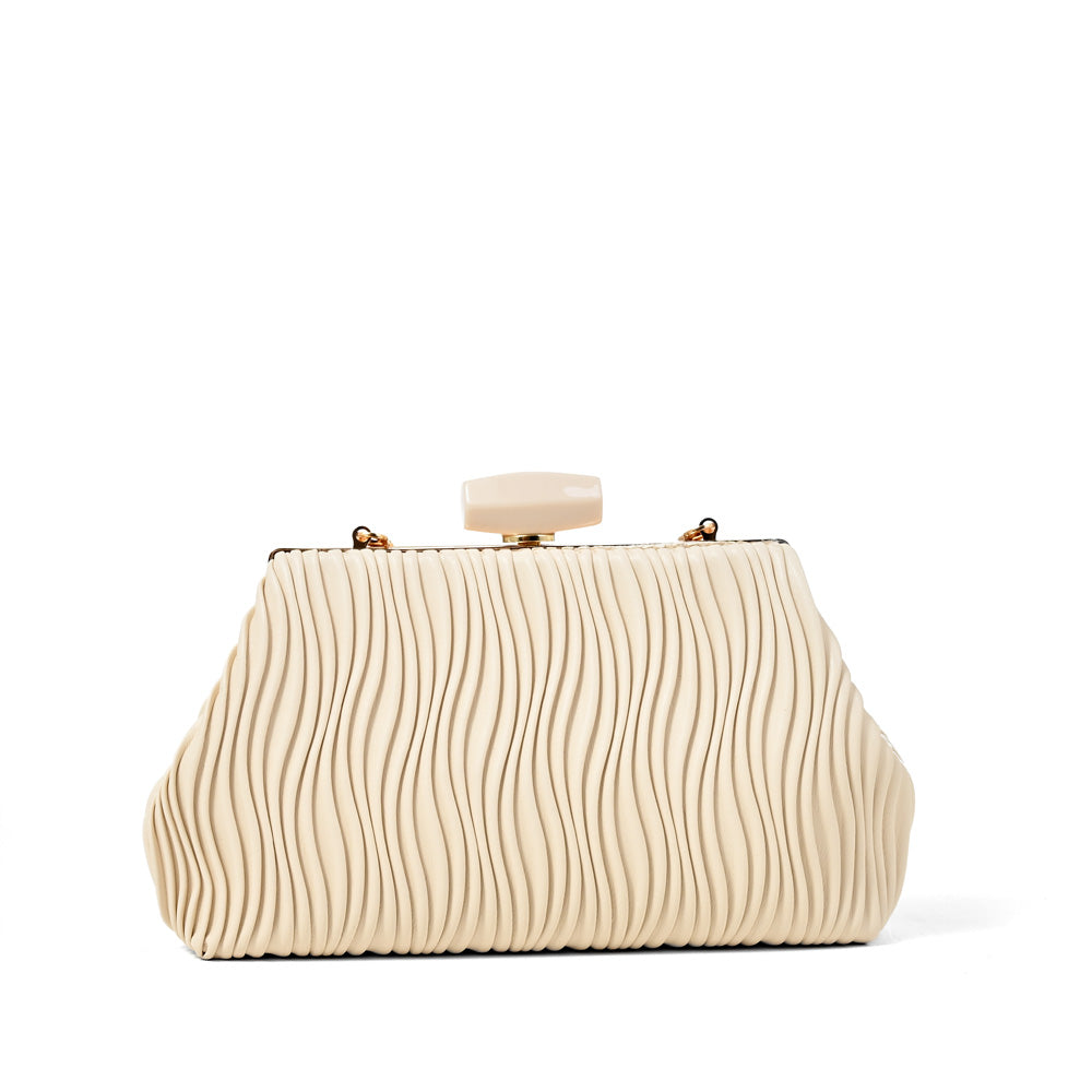 Cartera fiesta perla pequeña blanco crudo