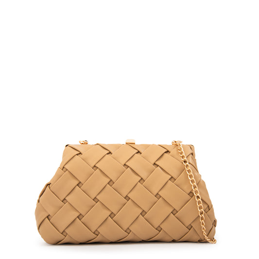 Cartera fiesta katarina pequeña beige oscuro