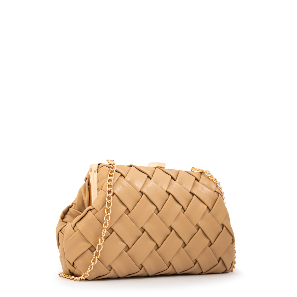 Cartera fiesta katarina pequeña beige oscuro