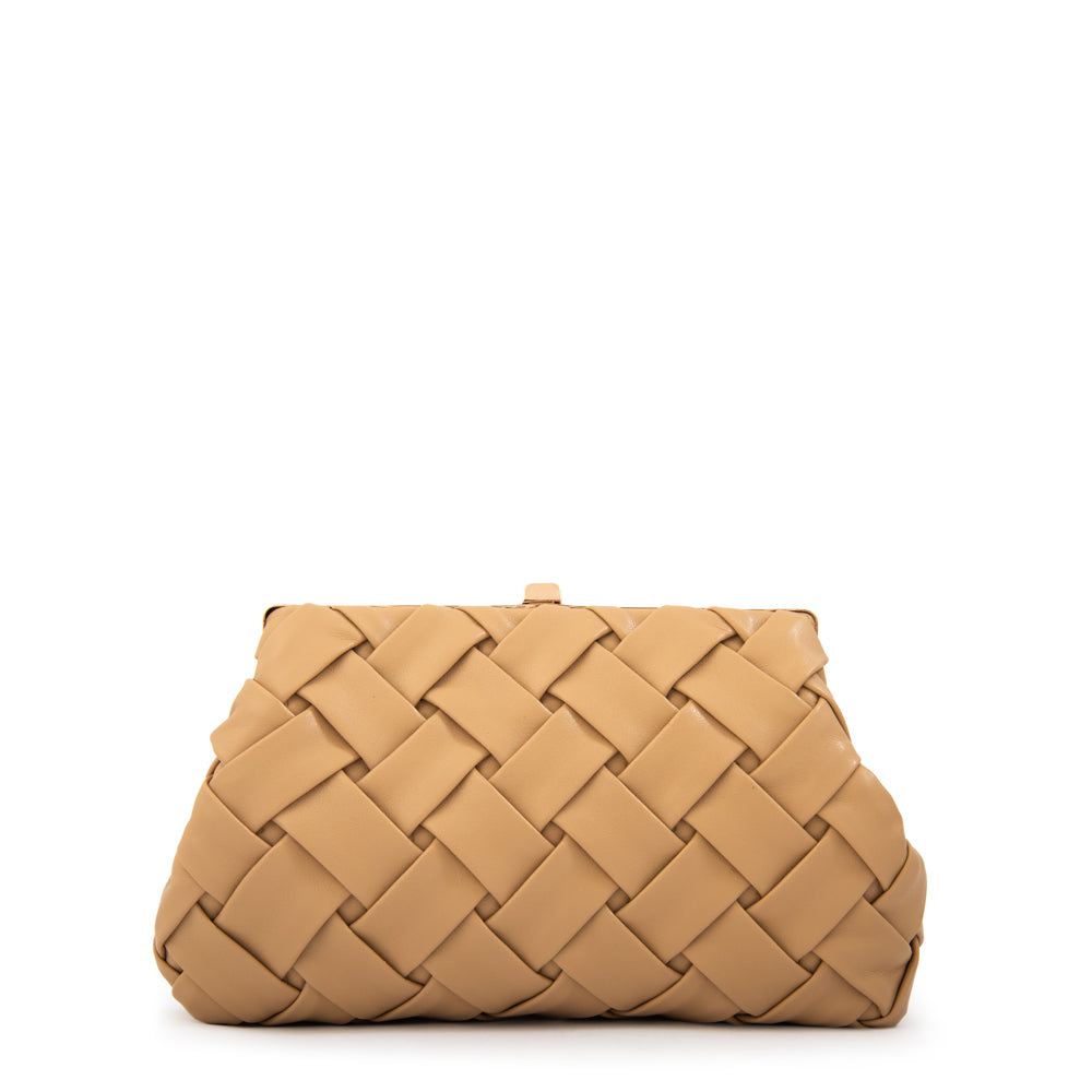 Cartera fiesta katarina pequeña beige oscuro