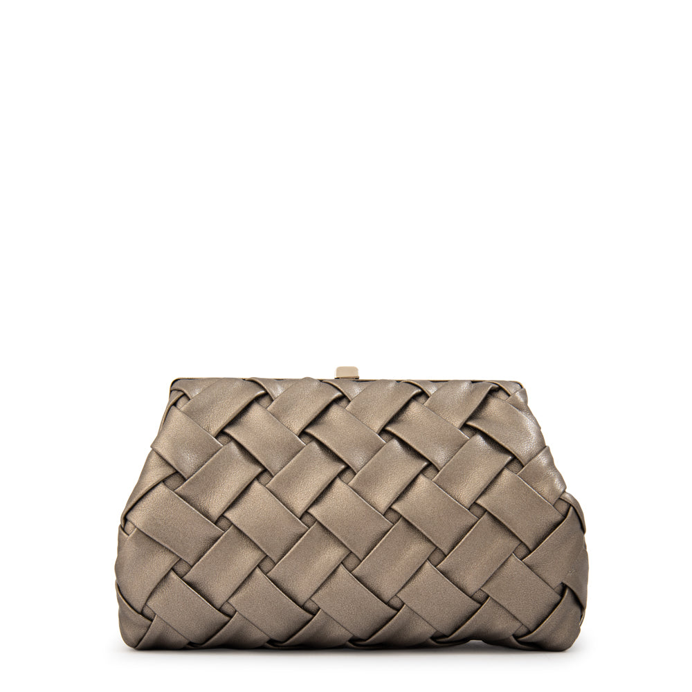 Cartera fiesta katarina pequeña plateado oscuro