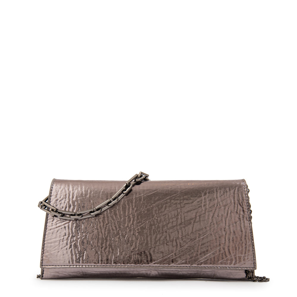 Cartera fiesta eva pequeña plateado oscuro