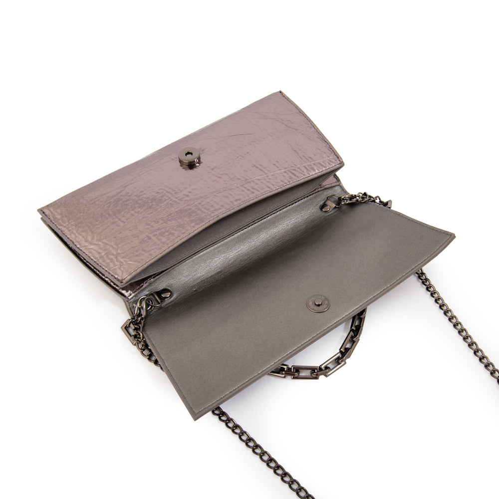 Cartera fiesta eva pequeña plateado oscuro