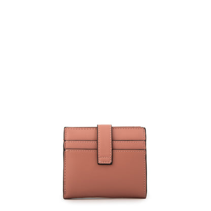 Billetera con snap button oriani pequeña rosa viejo