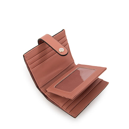 Billetera con snap button oriani pequeña rosa viejo