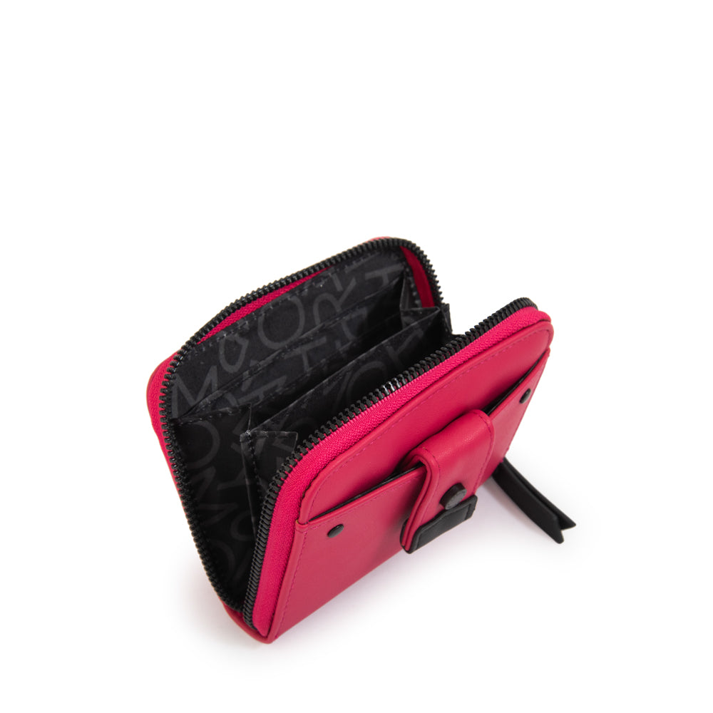 Billetera con cierre exterior jasper pequeña fucsia