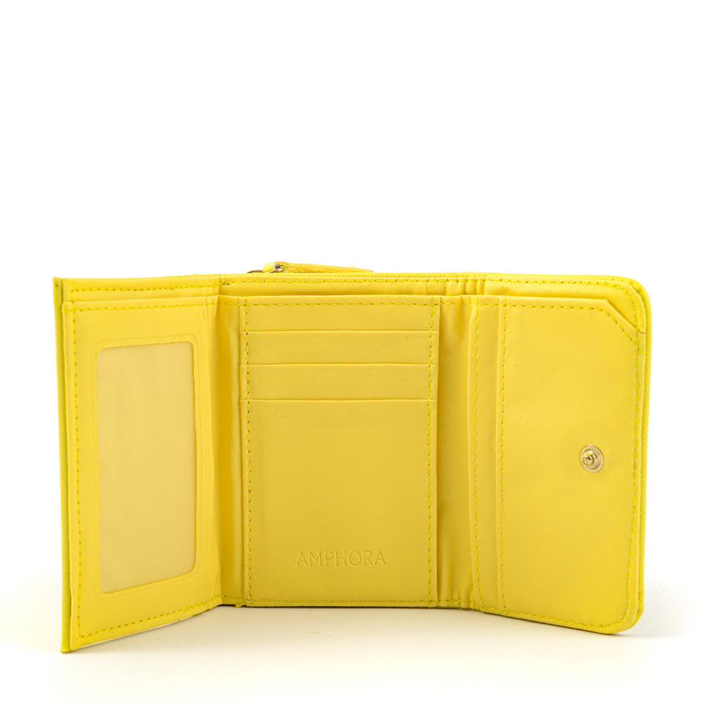 Billetera cierre exterior pequeña milano amarillo