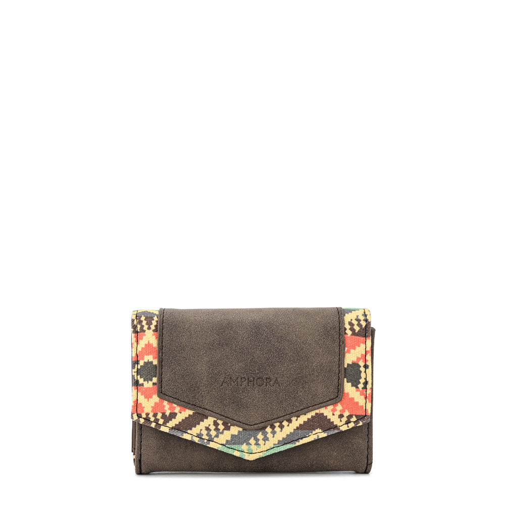 Billetera acordeon calvin pequeña café oscuro