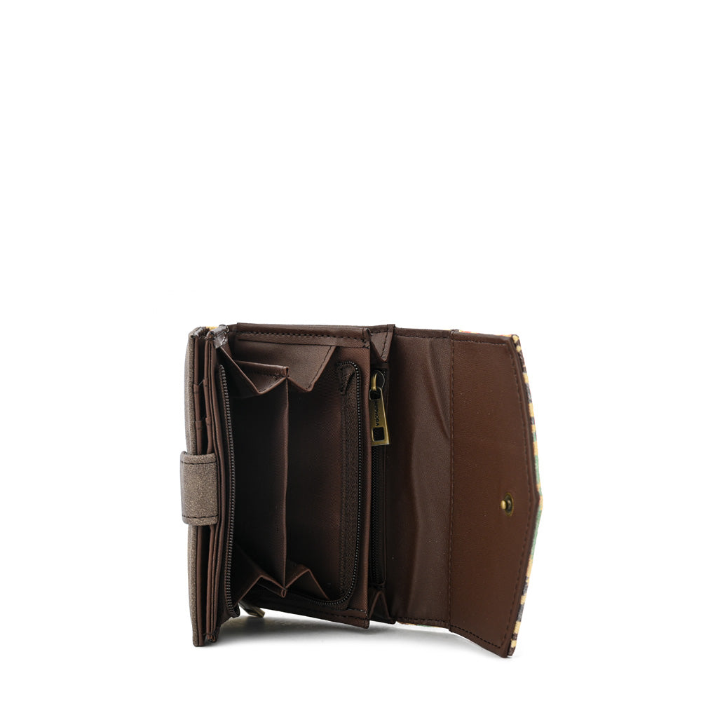 Billetera acordeon calvin pequeña café oscuro