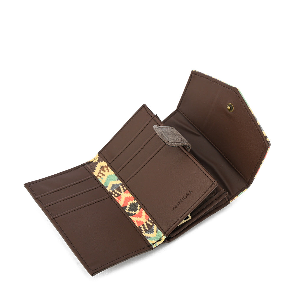 Billetera acordeon calvin pequeña café oscuro