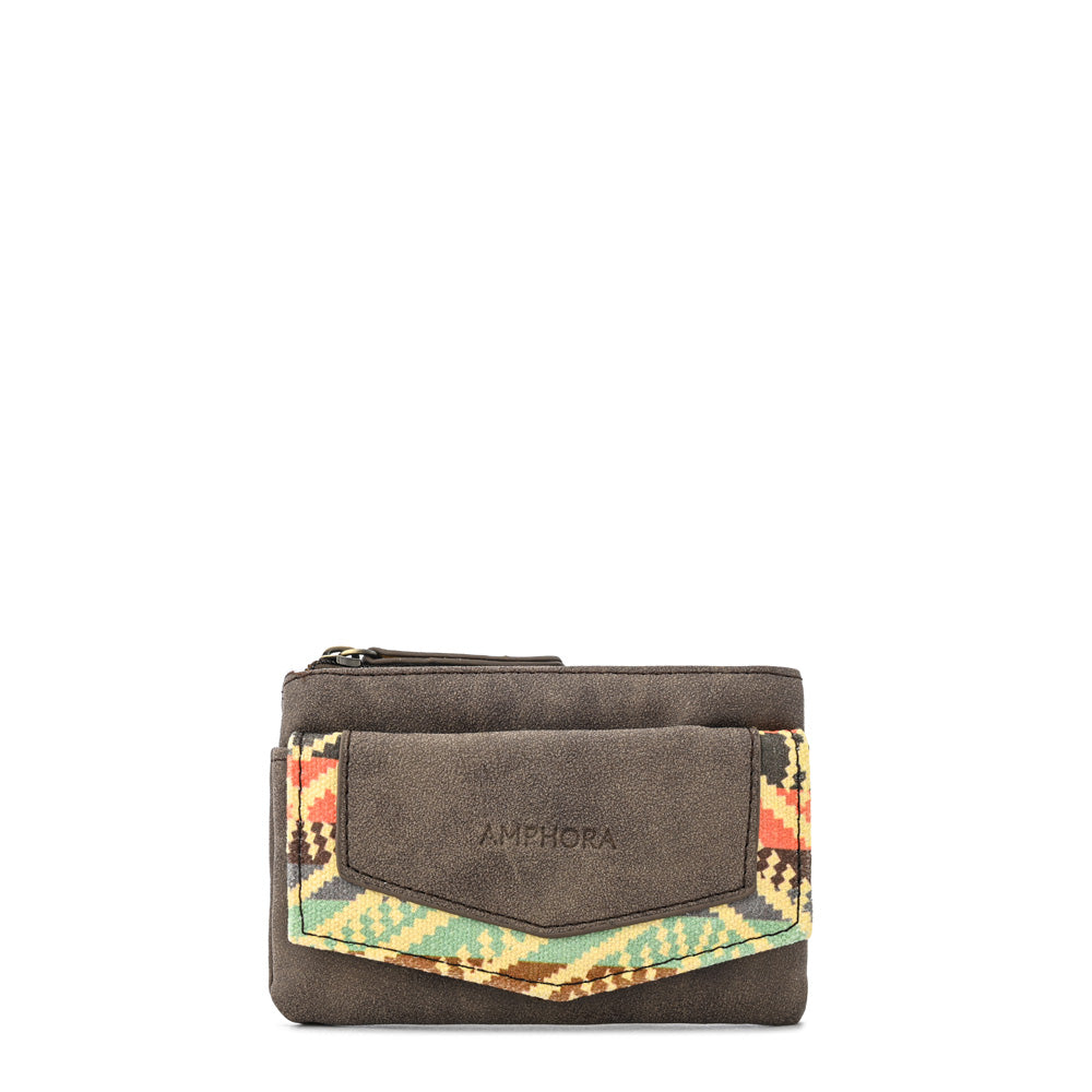 Monedero rectangular calvin pequeña café oscuro
