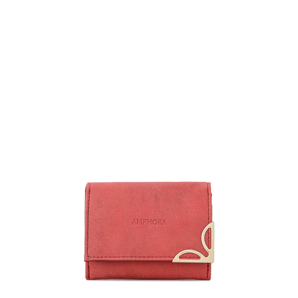 Billetera cierre exterior eleonor pequeña rojo oscuro