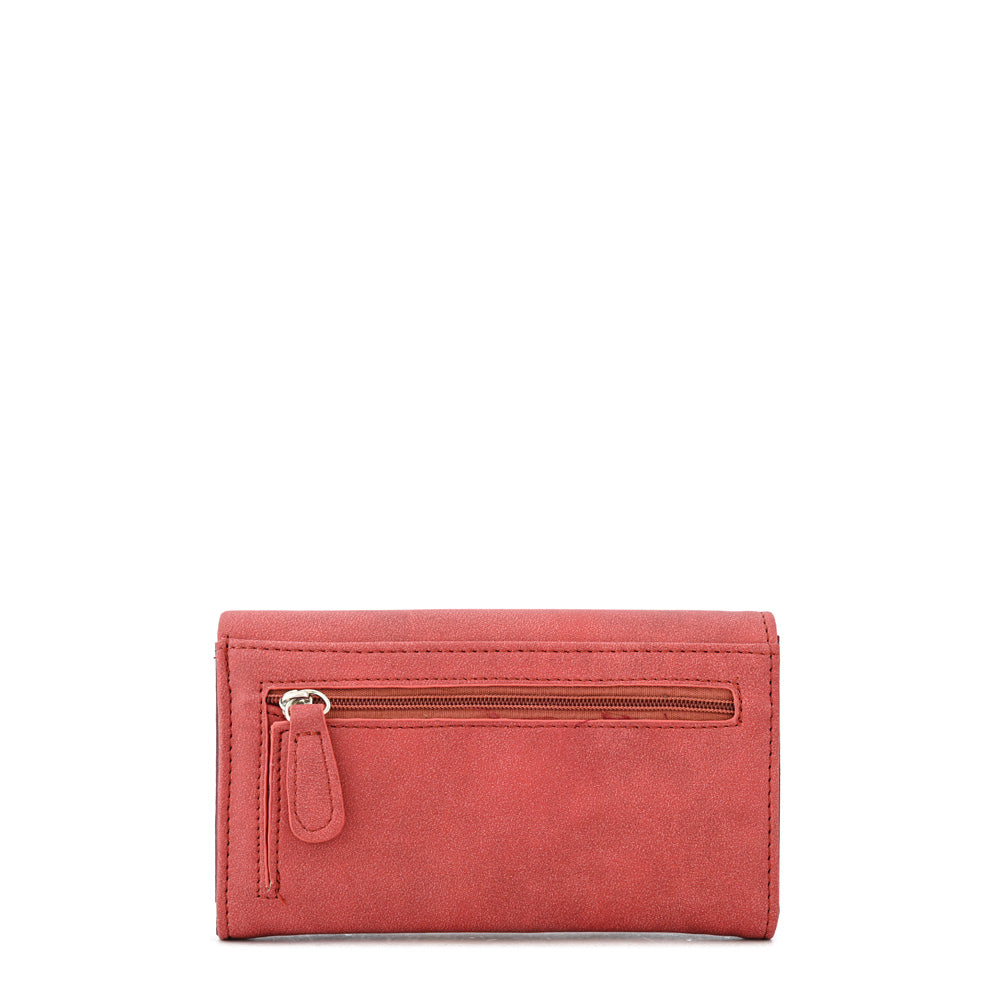Billetera acordeon eleonor mediana rojo oscuro