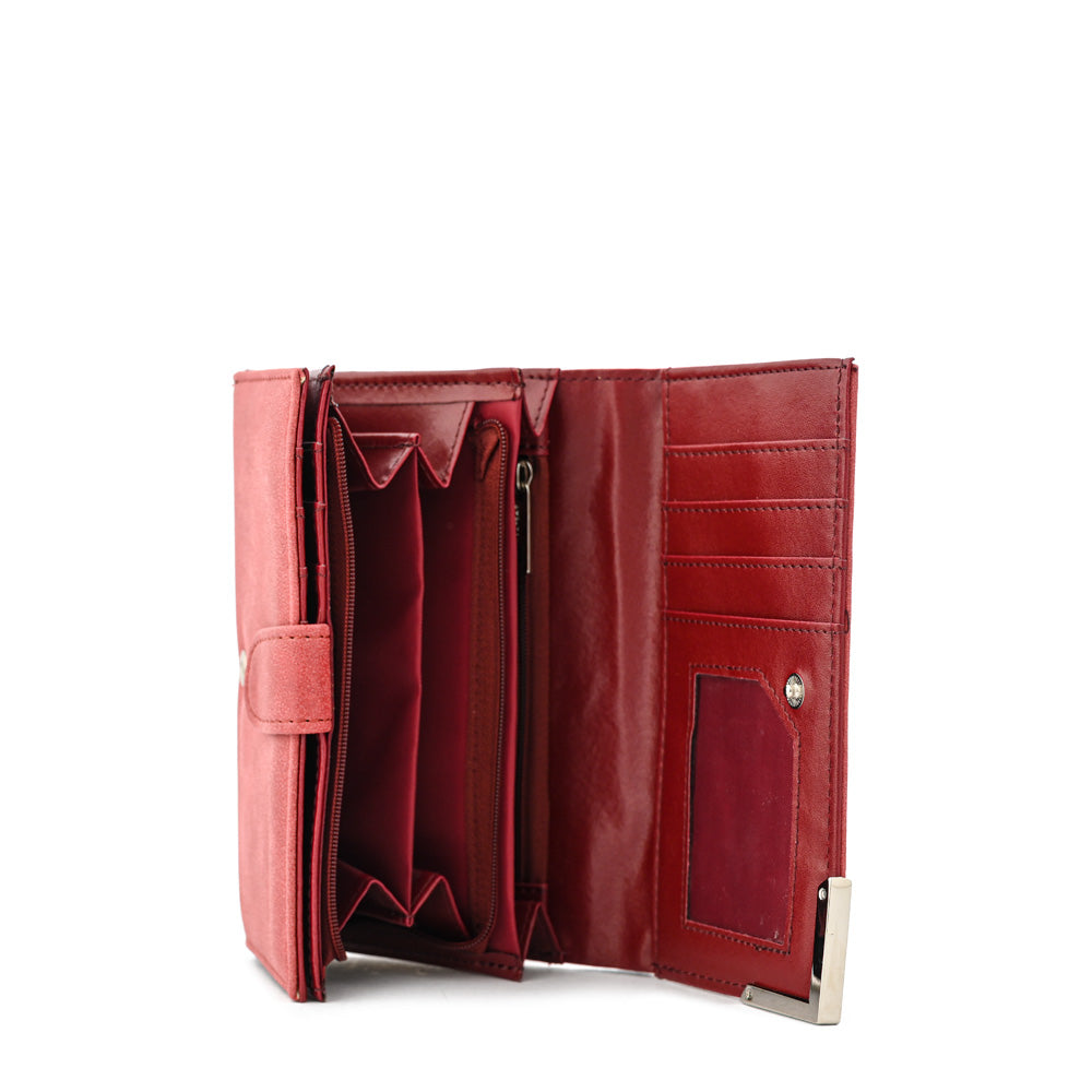 Billetera acordeon eleonor mediana rojo oscuro